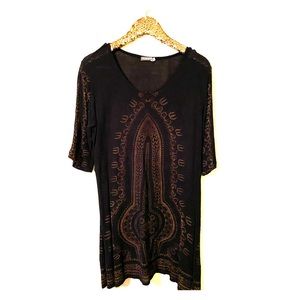 Hippie/Boho Black & Gold Tunic